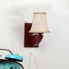 Devansh Wood Wall Mounted Lamp With Beige Jute Shade