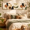 Boho Geometric Bauhaus Canvas Wall Art 12 x 46 Inch