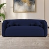 Zenol Boucle Fabric 2 Seater Sofa In Navy Blue