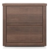 Harzine Engineered Wood Bedside Table in Classic Walnut Finish