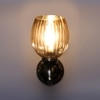 Devansh Metal Electric Wall Light in Antique gold Colour with Lavender Shade Count of 1 Light