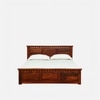 Zvya Solid Wood King  Size Bed With Box Storage (Honey Finish)