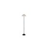 Moana White Natural Fiber Floor Lamp with Black Iron Base