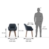 Dane Solid Wood Dining Table 6 Seater with 6 Rochelle Lounge Chairs (Finish: Honey, Colour: Marengo Grey Velvet)