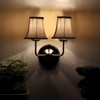 Devansh Dual Steel Metal Wallmounted Lamp With Beige Jute Shade