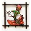 Metal Handpainted Red Musician Key Holder with 3 Hooks