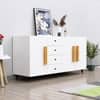 Hexa Red Multipurpose Storage Cabinet With 4 Drawer 3 Door in Frosty White Colour