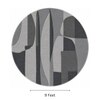 Handmade Round Wool Silk Rug Modern Abstract Grey 9 Feet Carpet