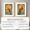 Mughal Parrot Peacock Jharokha Set of 2 Framed Posters 45x60 cm