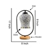 Devansh Multicolor Glass Wooden & Iron  Table Lamp -17 Inch Height  -Ag