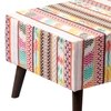 Hues Jacquard Wooden Stool in Multi Color Set of 2