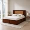 Aaranya Solid Wood Comfort Queen Bed Hydraulic Storage Provincial Teak Finish Mattress 60 x 78 Inch