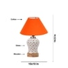 Devansh Conical Orange Cotton Shade Lamp With Wood & Mosaic Glass Base For Decoration/Office/Home/Gifting/Study For Decoration/Office/Home/Gifting/Study -(10X10X14.5) Inches -A