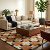 Presto Gold Geometric Hand Tufted Wool Carpet 8X10 Feet