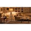 Kepler Tripod Floor Lamp Colour Natural Linen Drum Shade