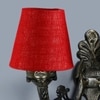 Devansh Metal Electric Wall Light in Antique Gold Colour with Maroon Shade Count of 2 Lights