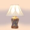 Devansh Off-White Cotton Shade Curtain  Lamp With Wood & Mosaic Glass Base For Decoration/Office/Home/Gifting/Study For Decoration/Office/Home/Gifting/Study
