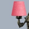 Devansh Metal Electric Wall Light in Antique Gold Colour with Pink Shade Count of 1 Light