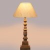 Devansh Off White Cotton Table Lamp With  Wood Natural Base (10X10X21 Inches)-27