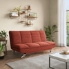 Edo 3 Seater Click Clack Sofa Cum Bed in Dark Coral Colour