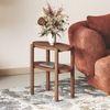 Kai Oval Solid Wood End table in Amber Walnut finish
