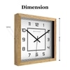 Geometric Layered Square Wooden Wall Clock with Modern Numeric Dial