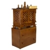 D'Dass Multi Color Mdf and Sheesham Wooden Temple With Cabinet For Pooja