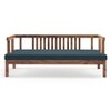 Milton Diwan in Teak Finish with Blue Fabric Colour