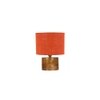 Derenik Orange Jute Table Lamp with Natural Wood Base