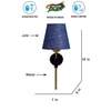 Devansh Metal Electric Wall Light in Black Colour with Blue Shade Count of 1 Light