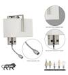 Bampton LED Downlighter Wall Light with White Cotton Shade