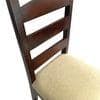 Newport Sheesham Wood   Dining Chair in Beige Mossy Fabric     DARK WALNUT FINISH