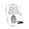 Ceramic Table Lamp Grey Timeless Elegant Design