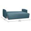 Vantella 3 Seater Fold Out Sofa Cum Bed In T Blue Colour