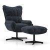 Marson Swivel Lounge Chair and Ottoman in Indigo Blue Colour