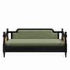 Rattan Solid wood Three Seater sofa in Black FinishSage Green