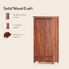 Fidora Solid Wood 2 Door Wardrobe in Honey Finish
