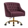 Doe Buck Clemence Modern Purple Tufted Velvet Office Chair