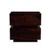 Cnc Solid Wood Bedside Table in Walnut Finish