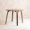 Arco Stainless Steel Round Outdoor Dining Table in Brown Colour