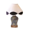 Devansh Multi Vintage Cotton Pleated Shade Lamp With Wood & Mosaic Glass Base For Decoration/Office/Home/Gifting/Study For Decoration/Office/Home/Gifting/Study