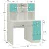 Minerva Kids Study Desk with Drawer Cabinets and Built in Bookshelf in Misty Turquoise Colour