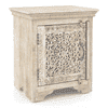 Anokhi Solid Wood Bedside Table In Rustic White Finish