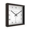 Square Wooden Wall Clock with Roman Numeral Dial and Minute Track
