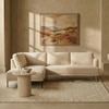 Modernelegance Wood Right Aligned 3-Seater With Upholstery Non Storage Sofa In Beige Colour
