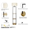 Gallow Metal Multiutility Shelf Floor Lamp With Off White Cotton Shade