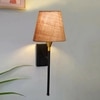 Devansh Metal Electric Wall Light in Black Colour with Beige Shade Count of 1 Light