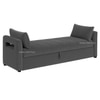 Jedlo Velvet 2 Seater Ottoman Bench with Storage  in Dark Grey  Color