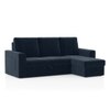 Kowloon Sectional Sofa Cum Bed with Storage in Indigo SeaPort Blue Velvet