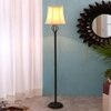 Grace Black Cotton Shade Floor Lamp
